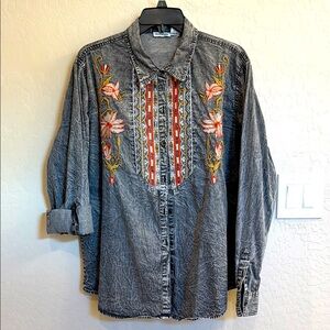 Nostalgia Gray Cotton Shirt XL